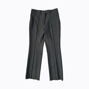 Akris Punto Wool Stretch Charcoal Trousers 6 Straight Wide Leg CBK Quiet Luxury